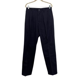 Wranglers Riata Navy Blue Casual Cotton Pleated Men's Pants Size 32 X 32